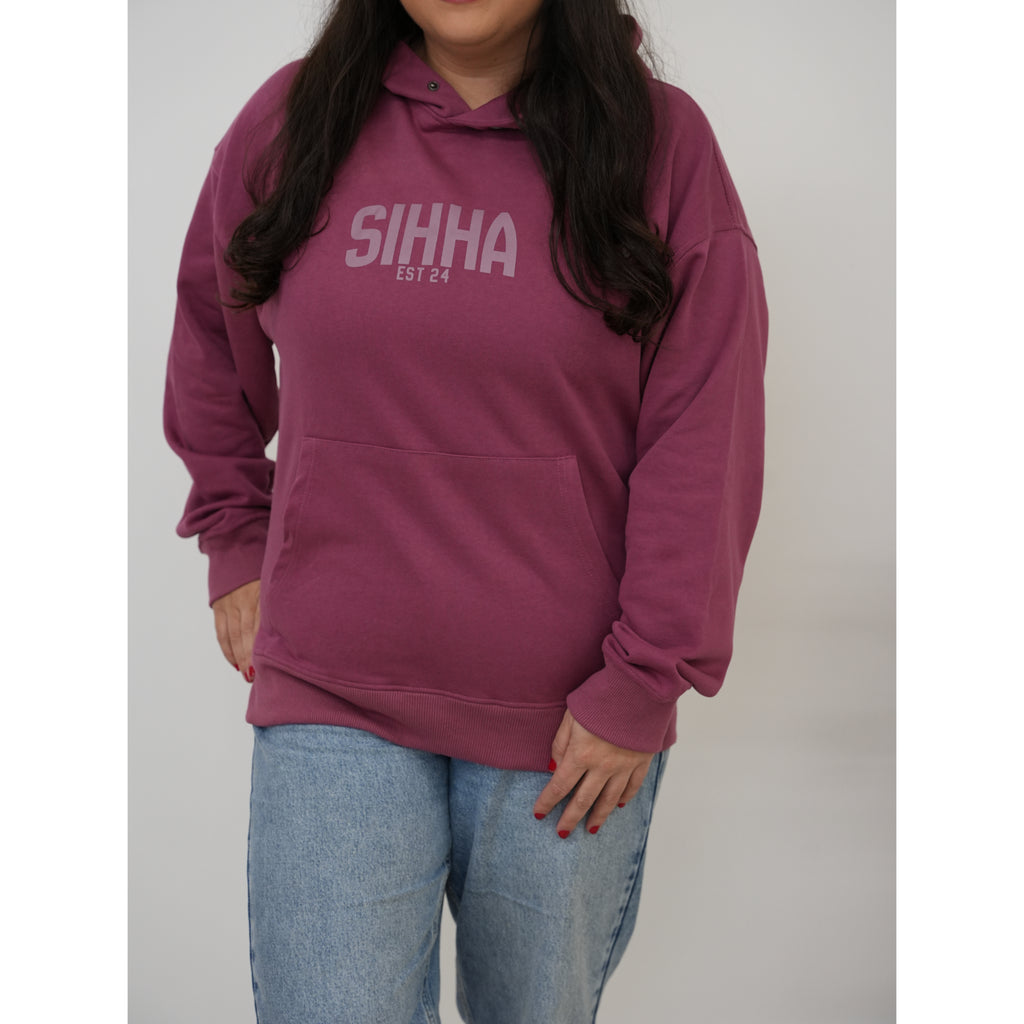 Lightweight Vintage Hoody Dark Pink