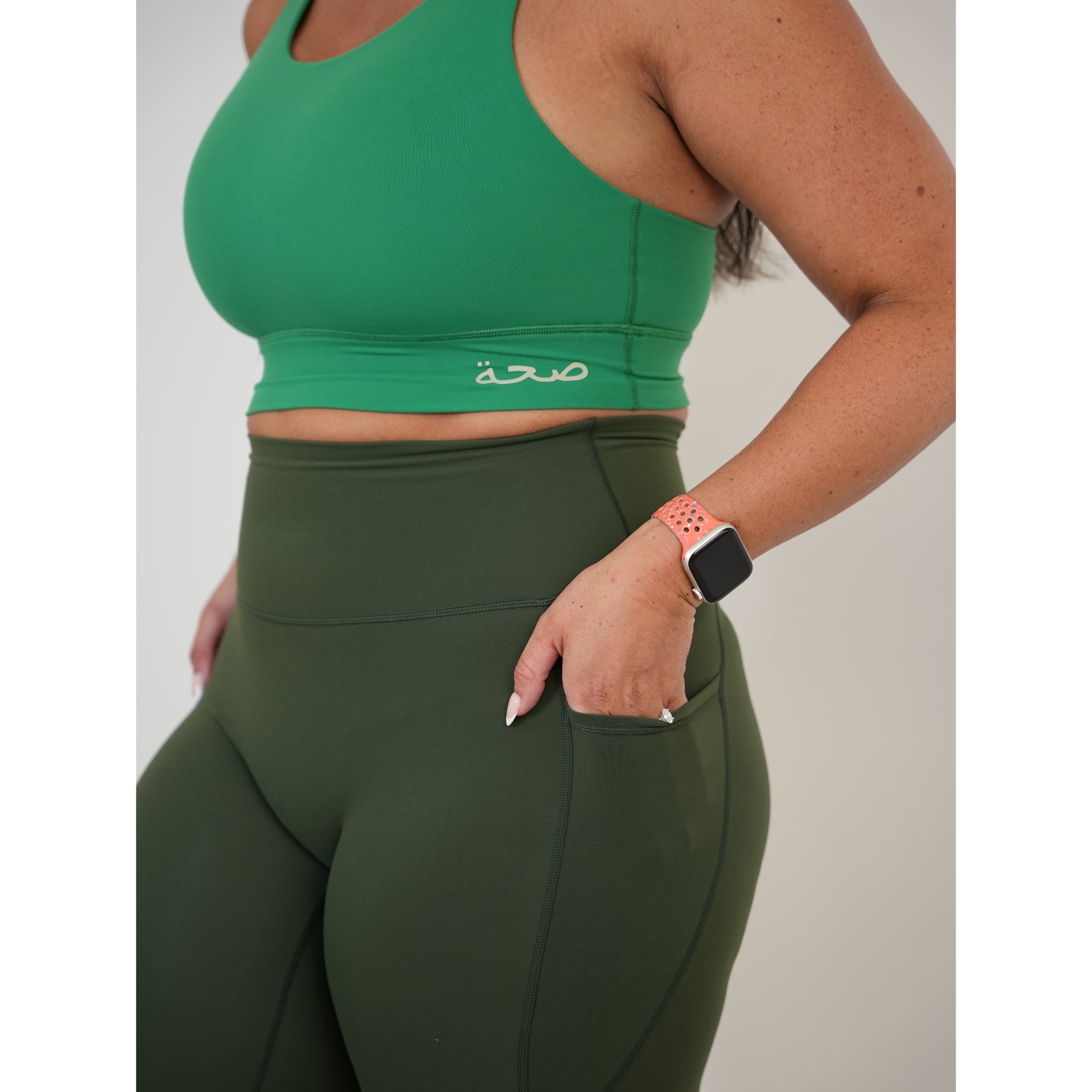 Training Leggings with pockets - Pine Green