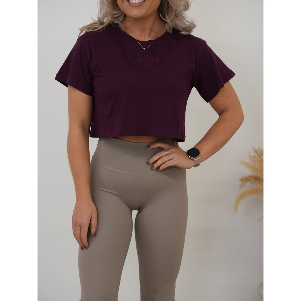 Ladies Crop Tee Mulberry