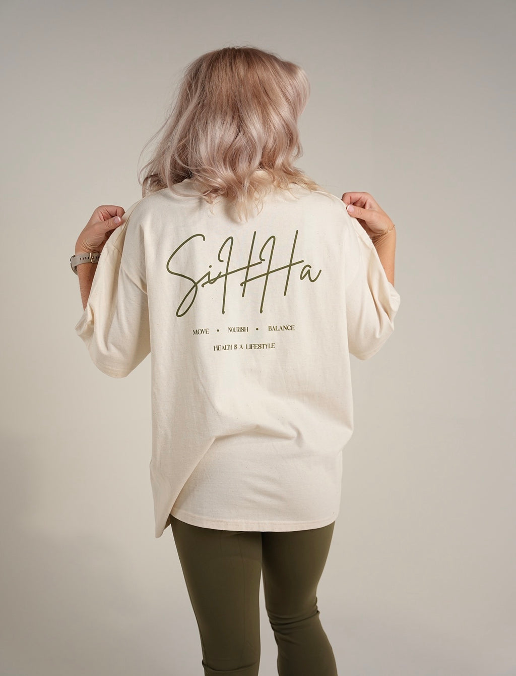SiHHa Move, Nourish, Balance Oversized Tee