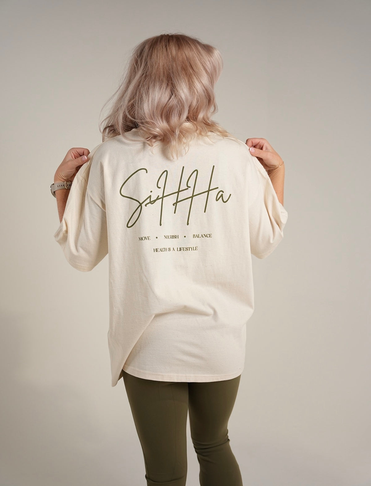SiHHa Move, Nourish, Balance Oversized Tee