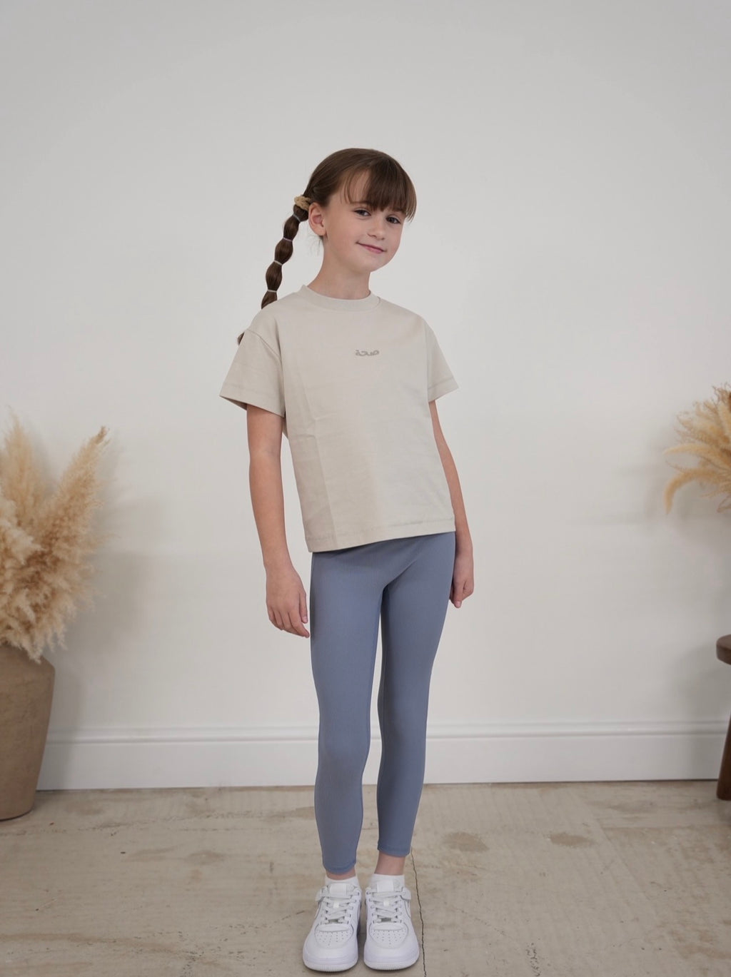 SiHHa Girls Ribbed Leggings Blue