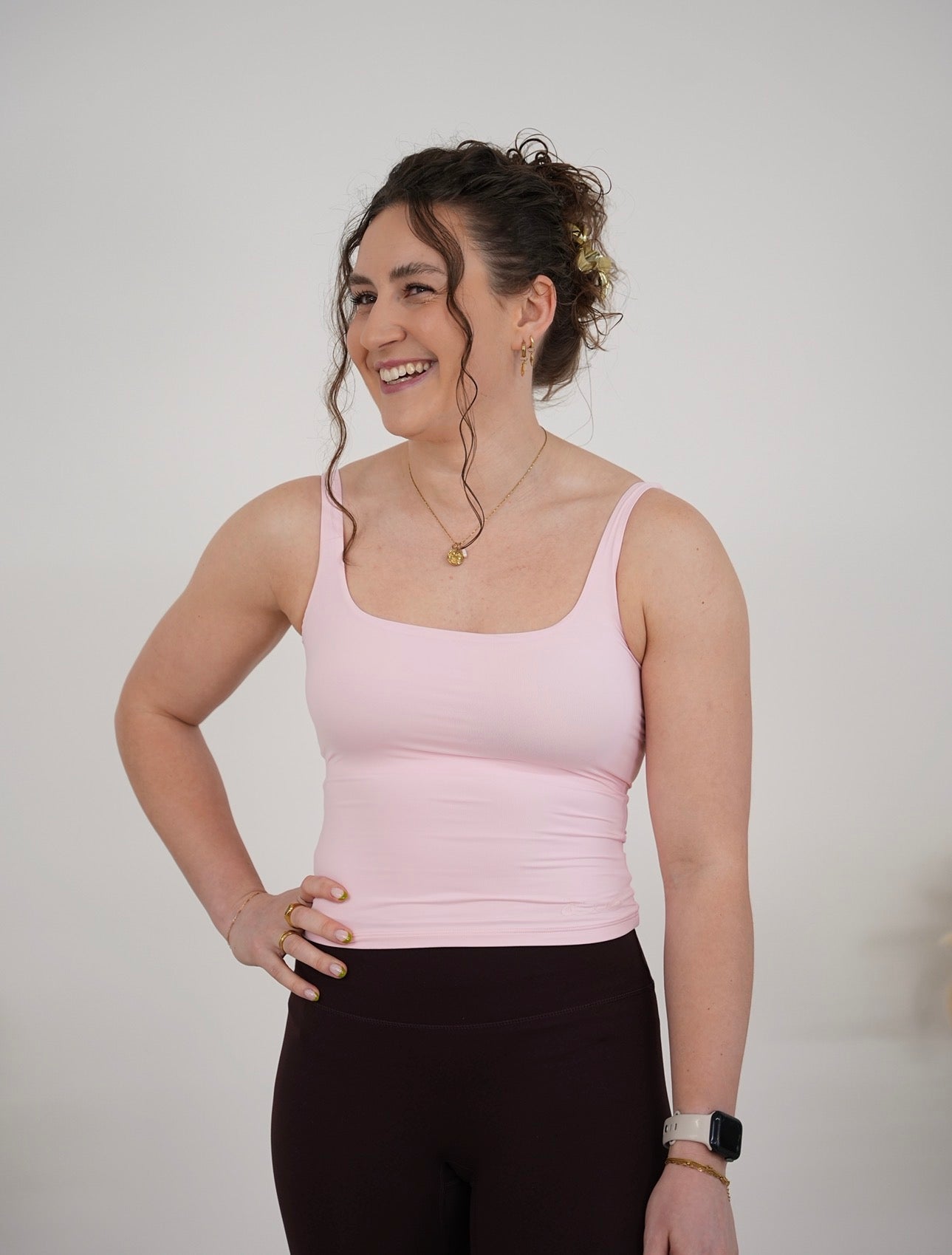 Ladies Luxe Vest Top Baby Pink