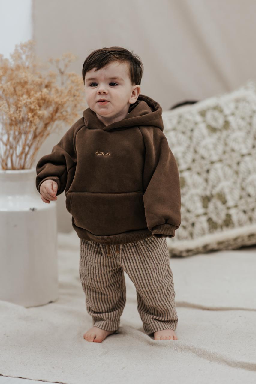 Kids' Chocolate Brown Cozy Fleece-Lined Hoodie