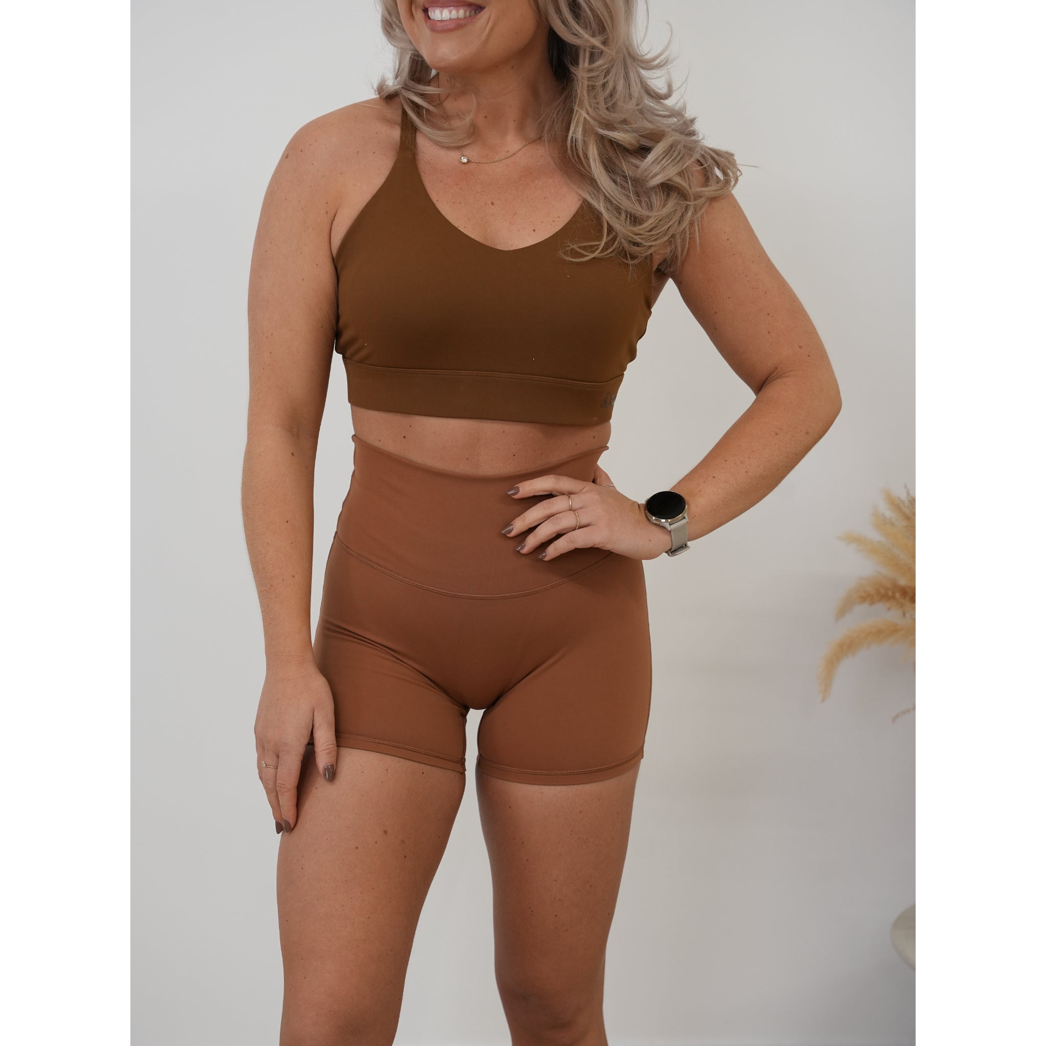 Lattice Back Bra Brown