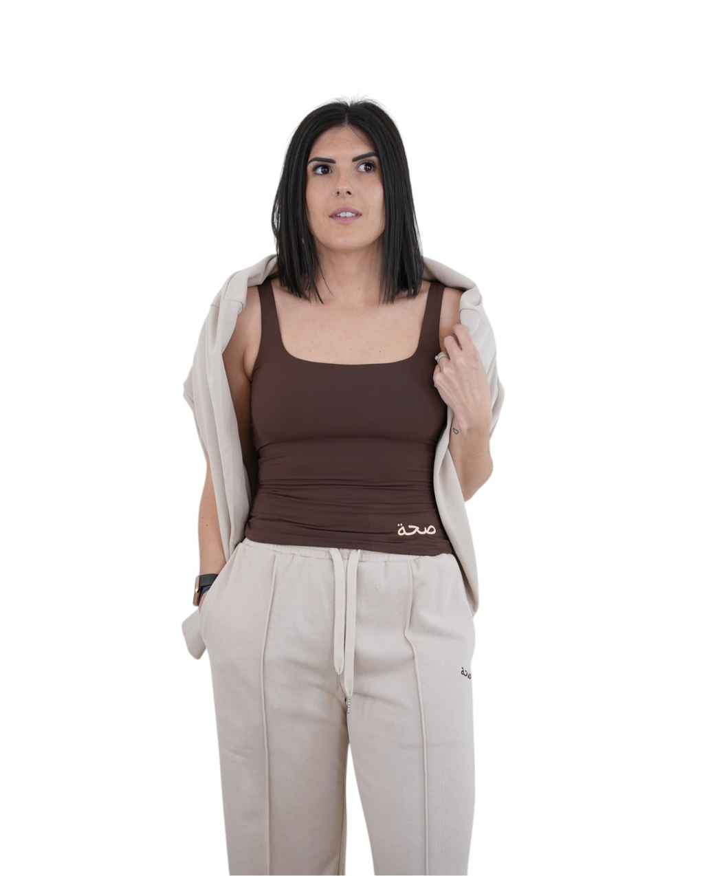 Ladies Luxe Vest Top Brown