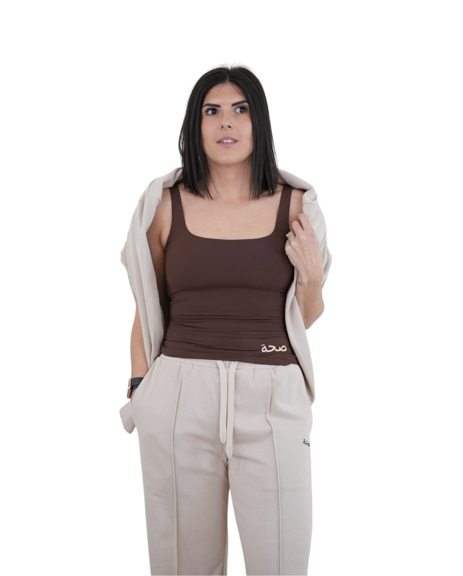 Ladies Luxe Vest Top Brown