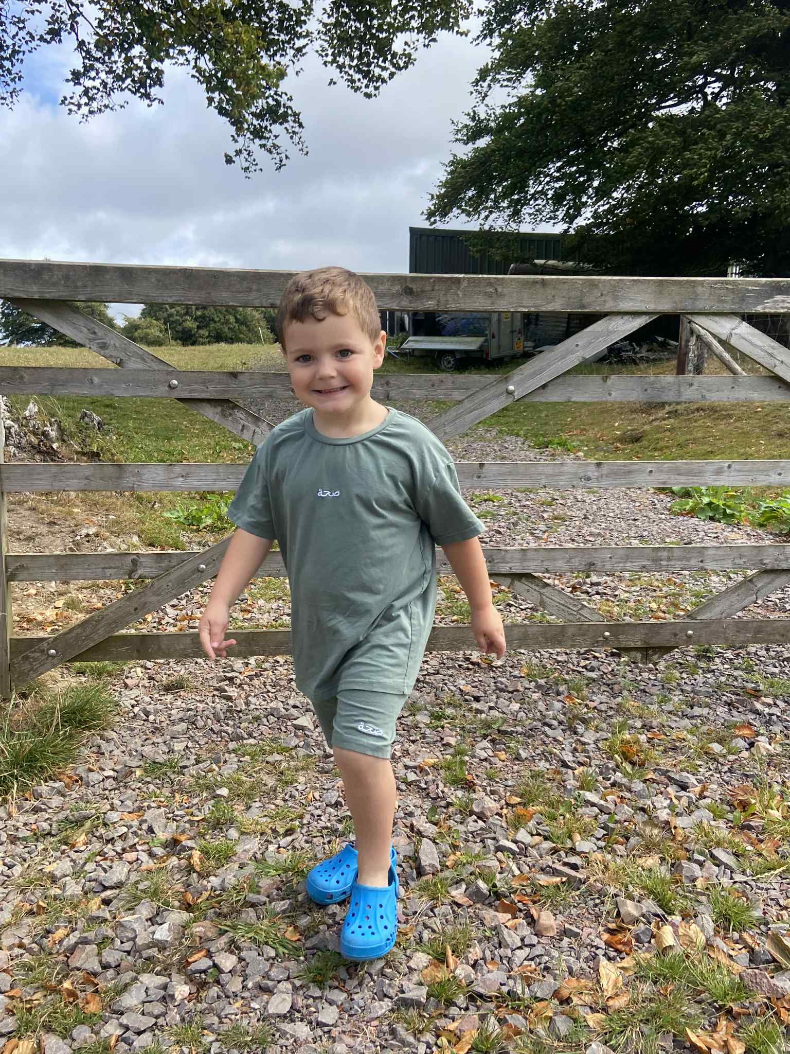 Unisex Tshirt and Shorts Coord - Khaki Green