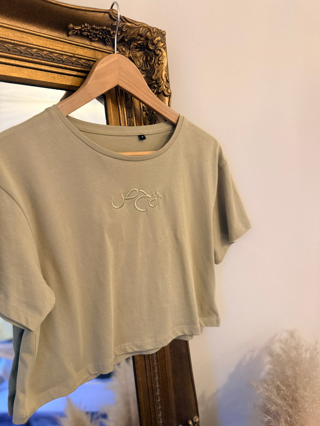 Ladies Crop Tee Sage Green