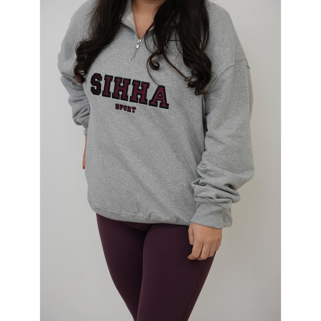 Ladies Heavy Weight 1/4 Zip Grey