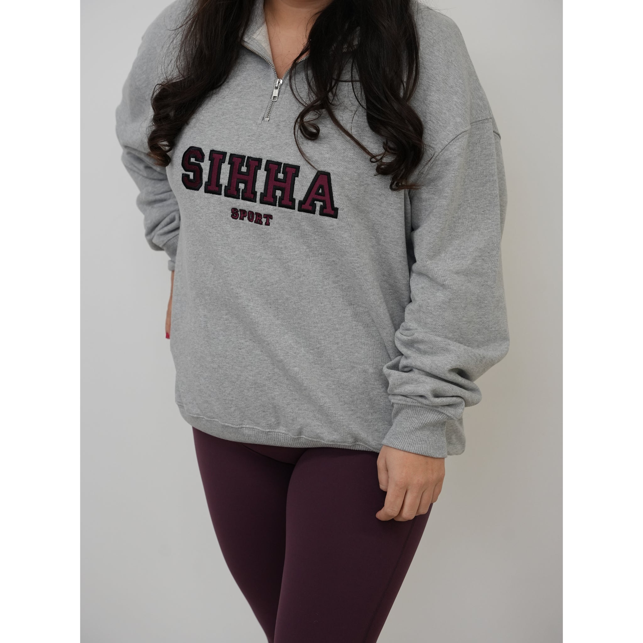Ladies Heavy Weight 1/4 Zip Grey