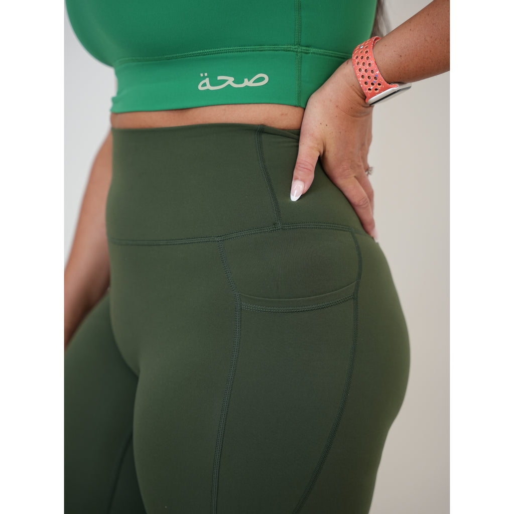 Ladies' Double Strap Sports Bra Green