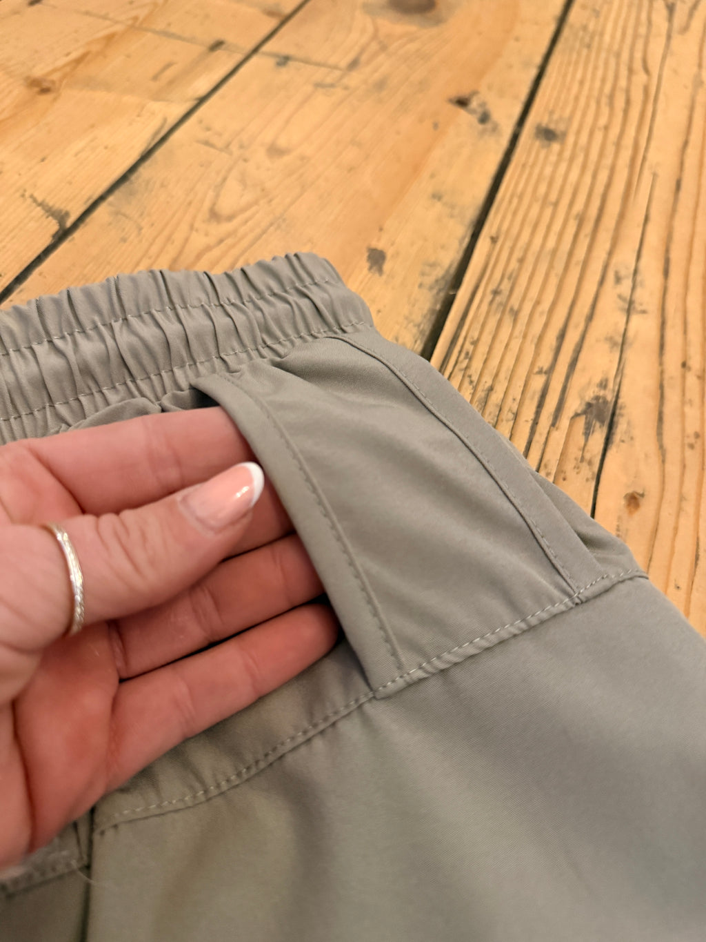 Mens Light Khaki Running Shorts