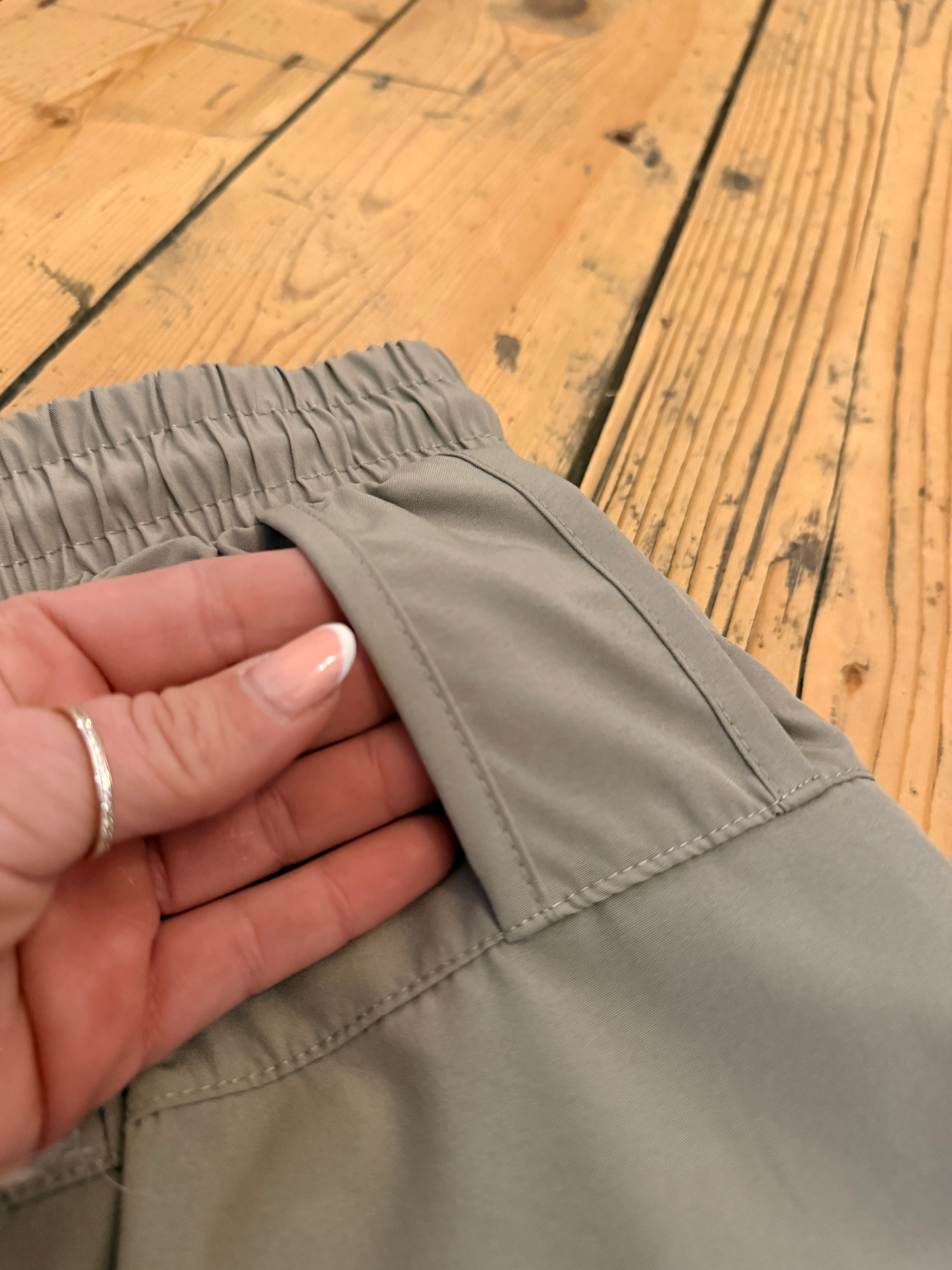 Mens Light Khaki Running Shorts