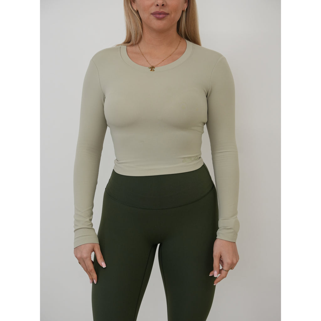 Open Back Long Sleeve Green