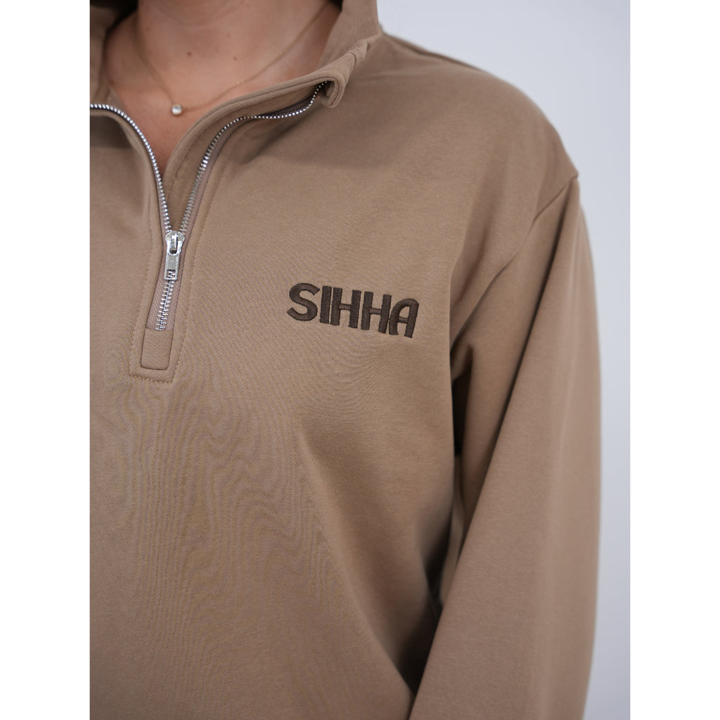 Unisex Cinnamon Relaxed 1/4 Zip
