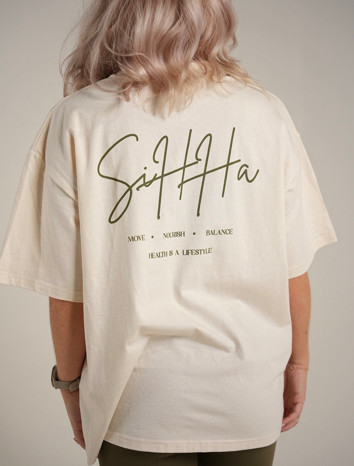 SiHHa Move, Nourish, Balance Oversized Tee