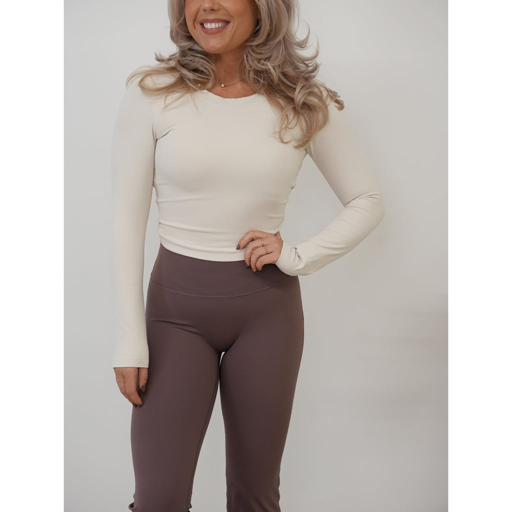 Open Back Long Sleeve Cream