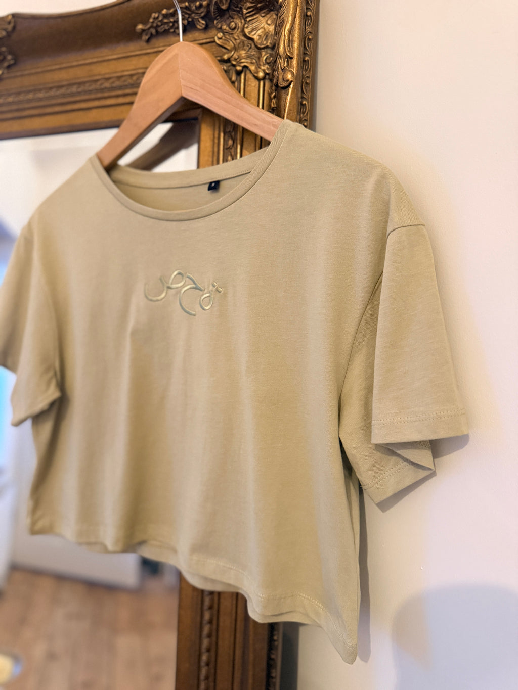 Ladies Crop Tee Sage Green