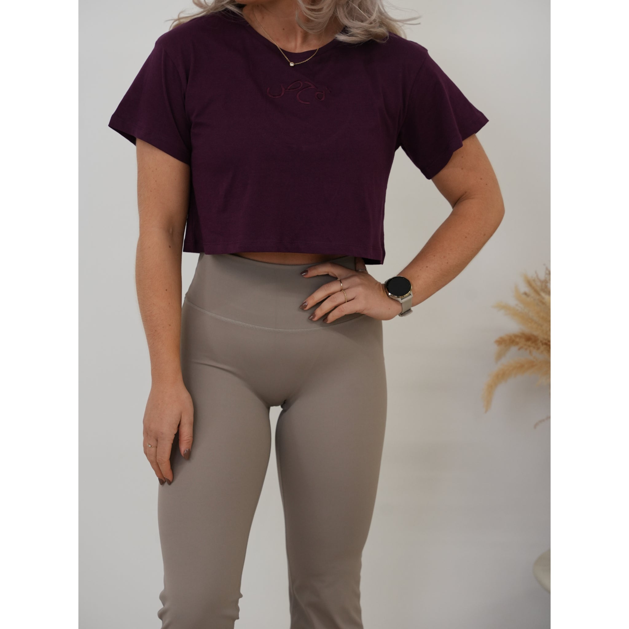 Ladies Crop Tee Mulberry
