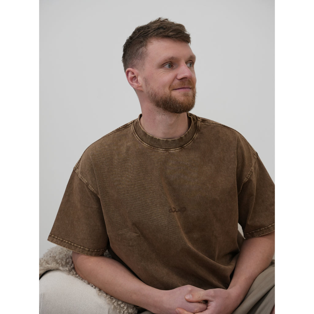 Unisex Boxxy Oversized Tee Acid Brown