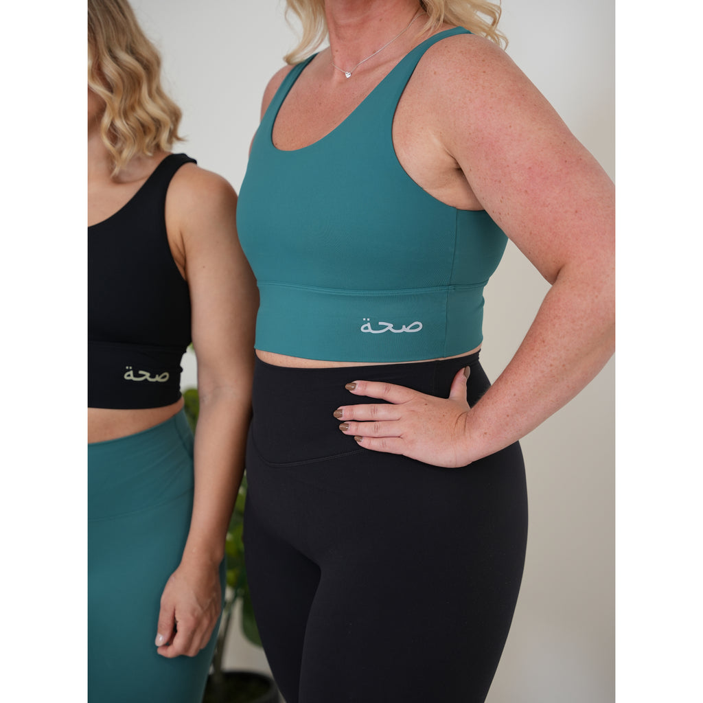 Ladies' V-Back Longline Sports Bra - Neo Teal