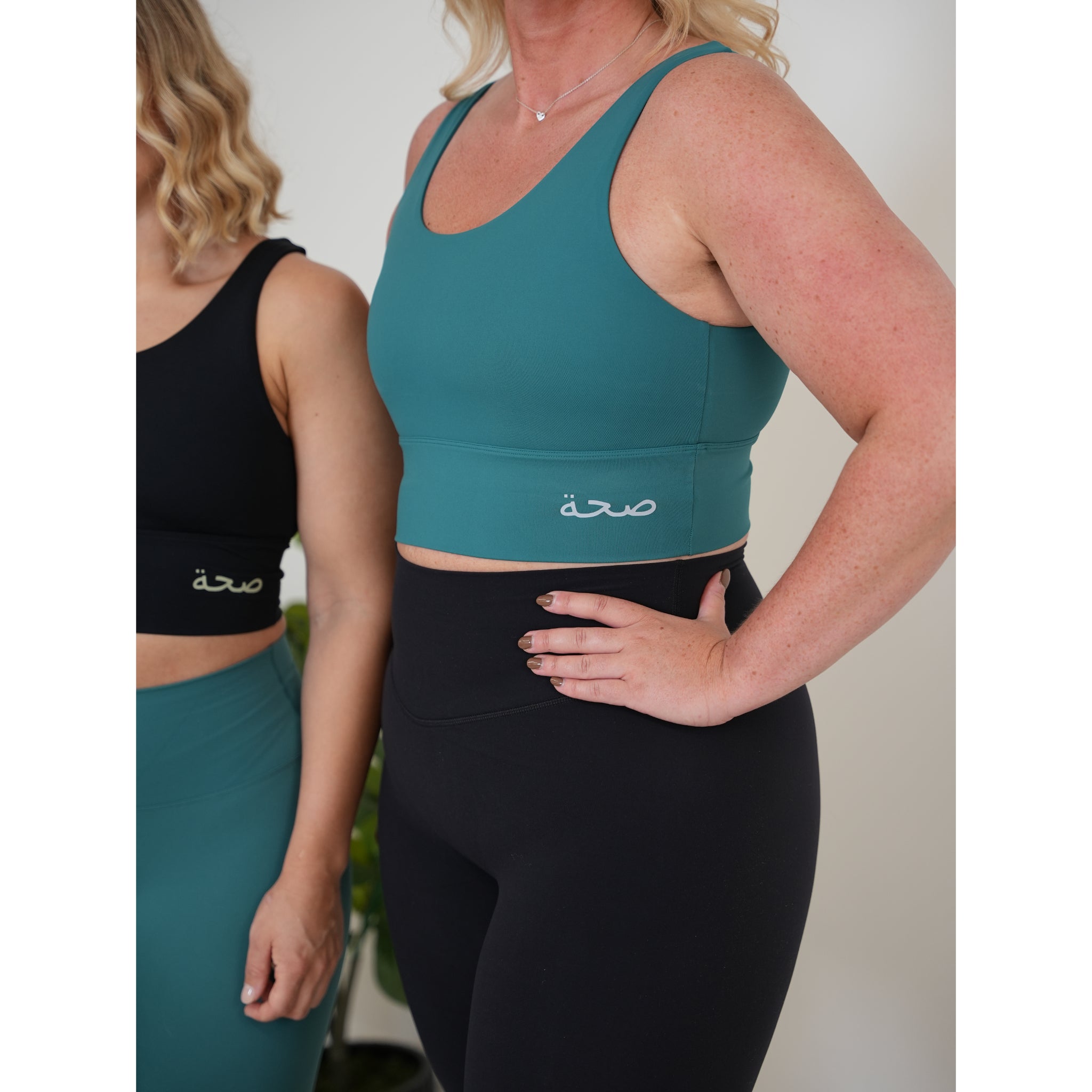 Ladies' V-Back Longline Sports Bra - Neo Teal