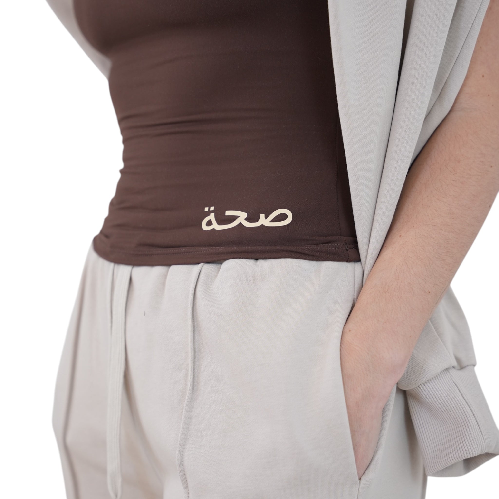 Ladies Luxe Vest Top Brown