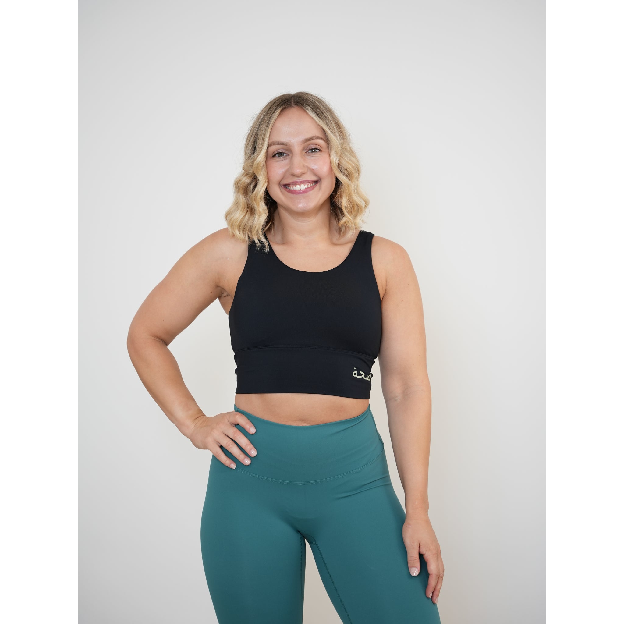 Ladies' V-Back Longline Sports Bra Black