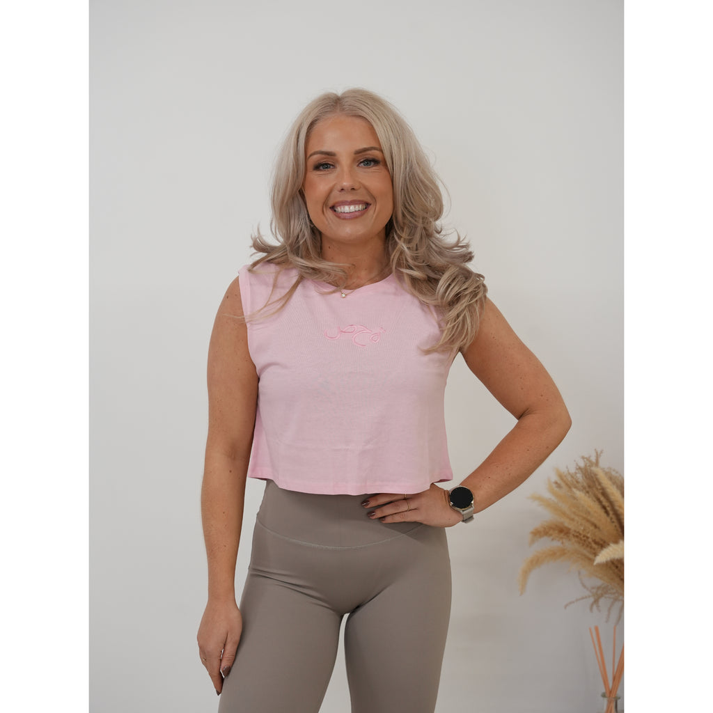 Ladies Crop Tank Pink