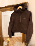 Ladies Super Soft Zip Hooded Jacket Deep Brown