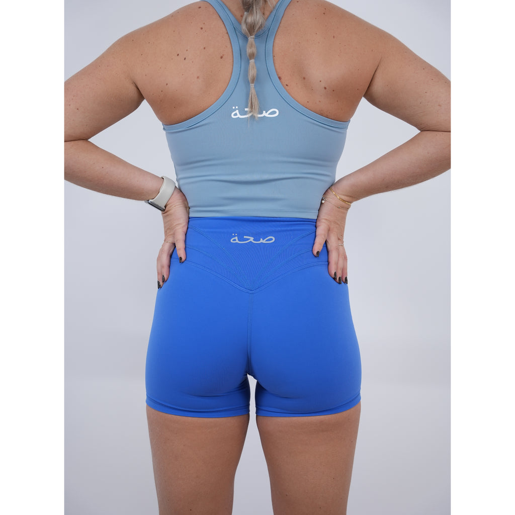 Sculpta High Waisted Shorts 4” - Ion Blue