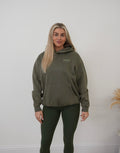 Oversized Green Acid Wash Hoody With Puff Print