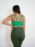 Ladies' Double Strap Sports Bra Green