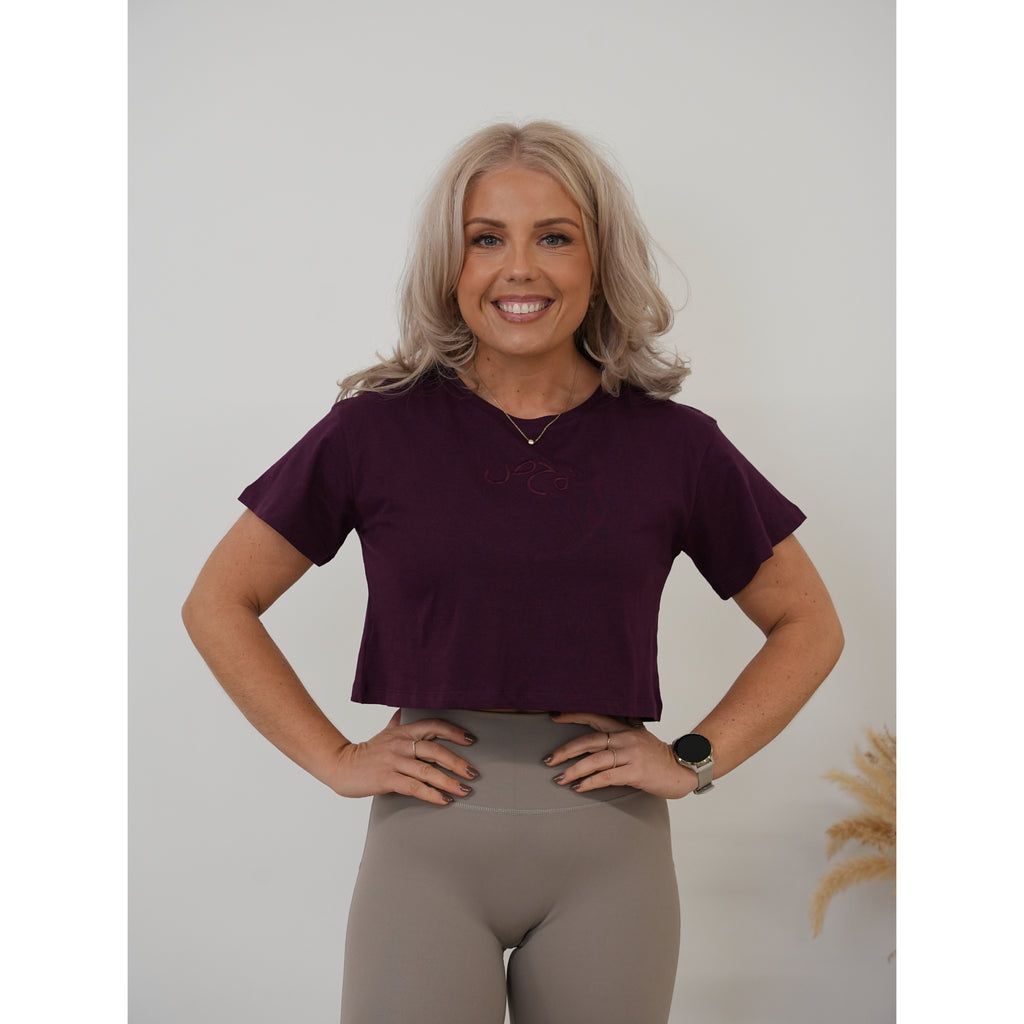 Ladies Crop Tee Mulberry