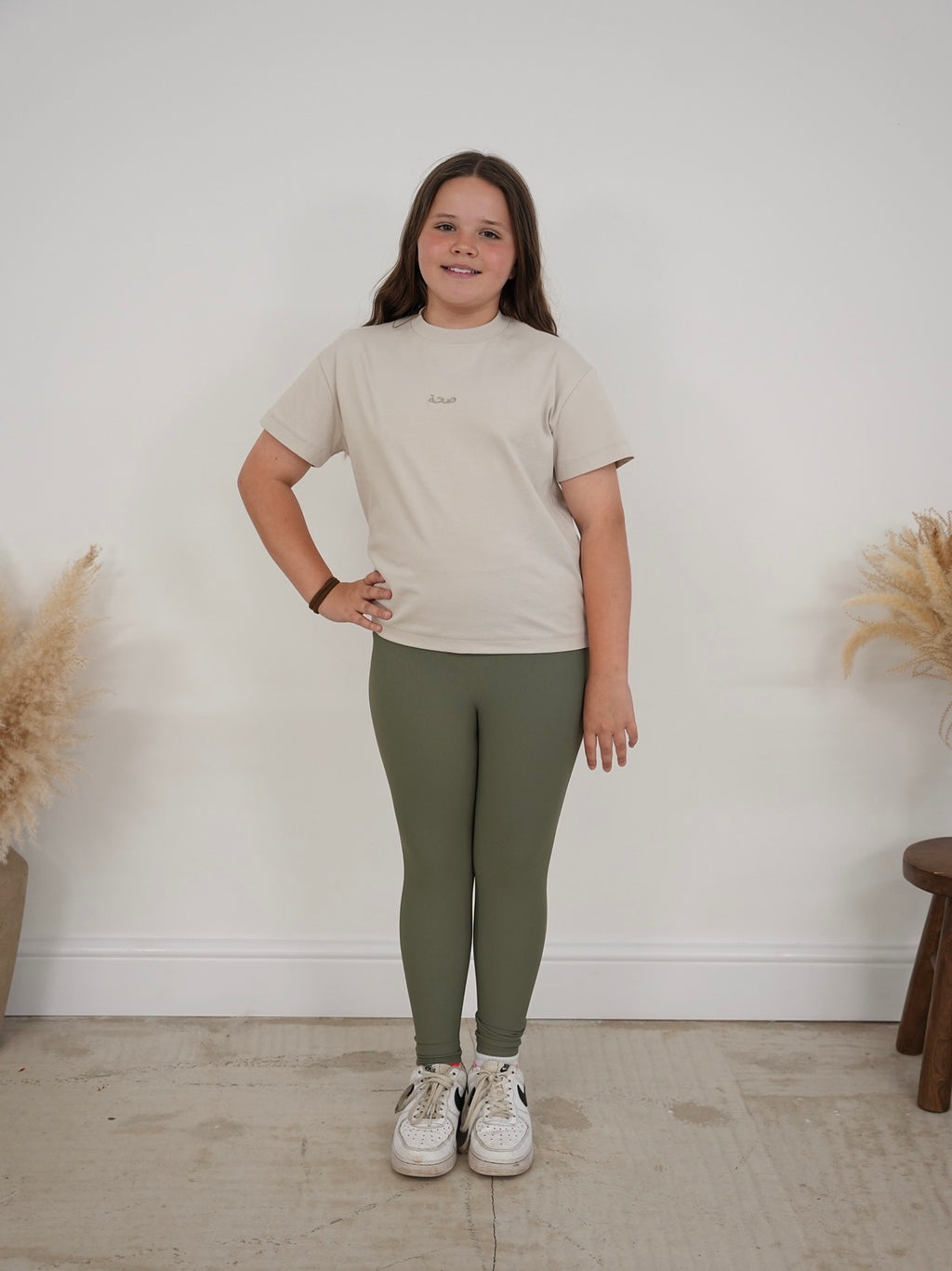 SiHHa Girls Ribbed Leggings Green