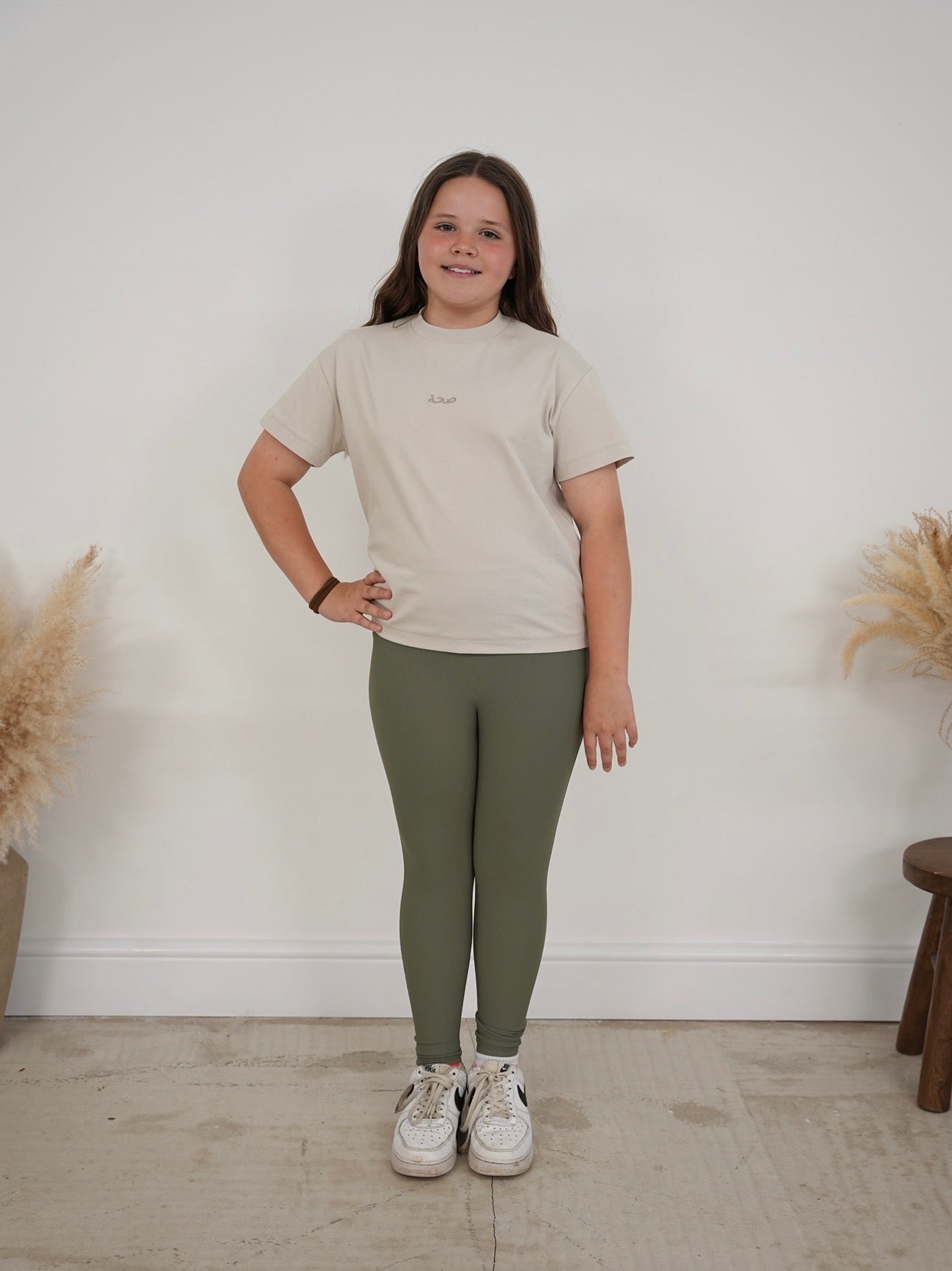 SiHHa Girls Ribbed Leggings Green