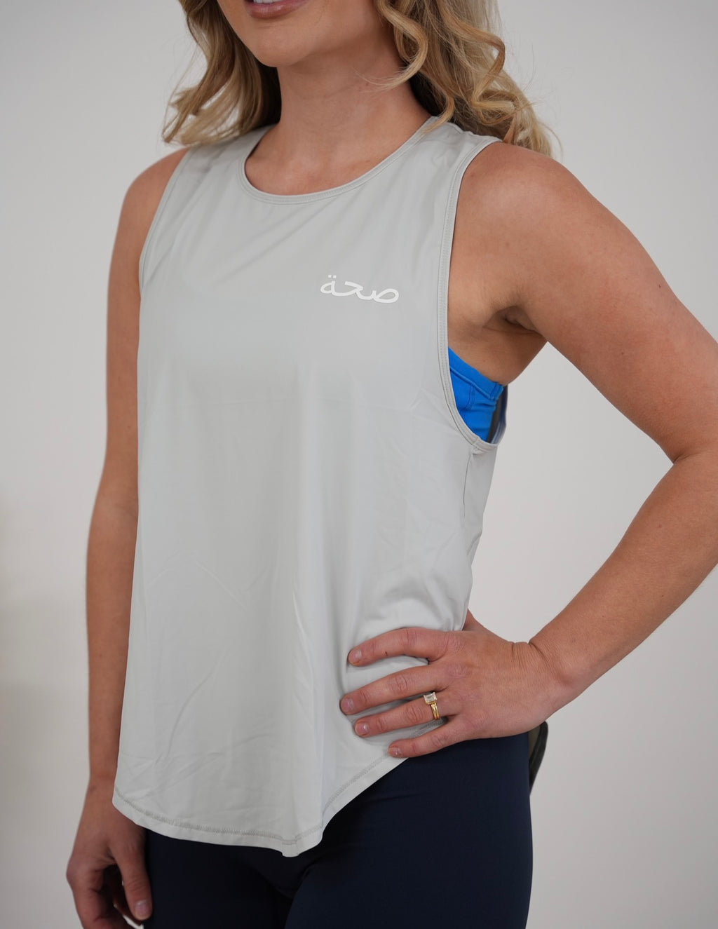 Ladies Flowing Tank Grey