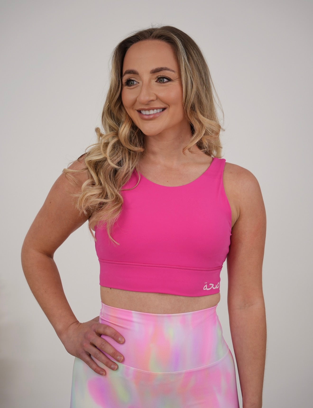 Ladies' Double Strap Sports Bra Pink
