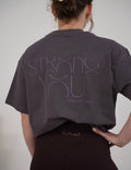 Ladies Oversized ‘Strong You’ Tee Washed Purple