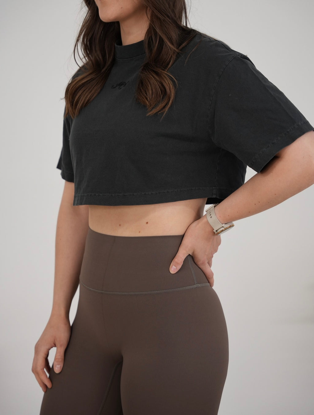 Heavyweight Acid Wash Crop Black