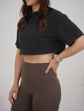 Heavyweight Acid Wash Crop Black