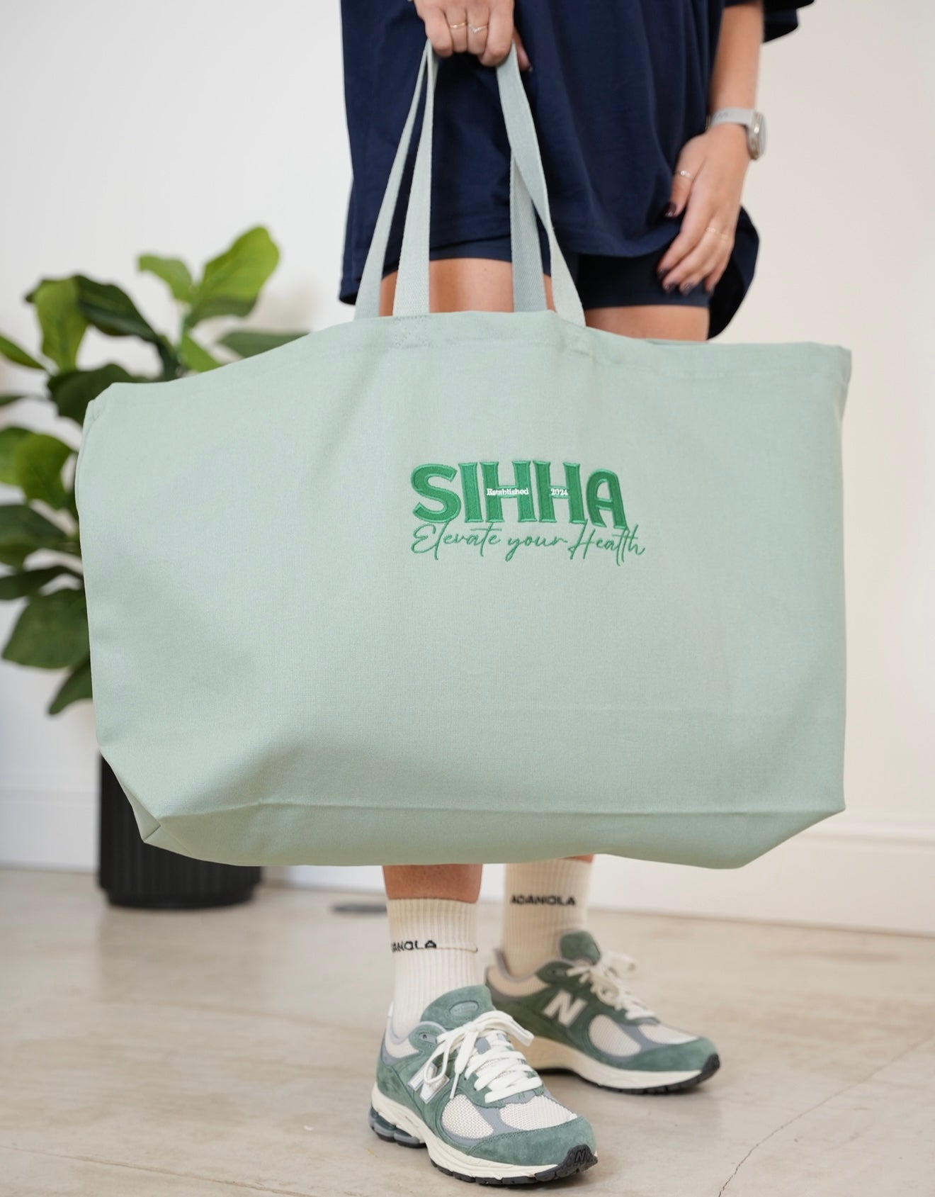 Oversized Tote Bag - Eucalyptus Green