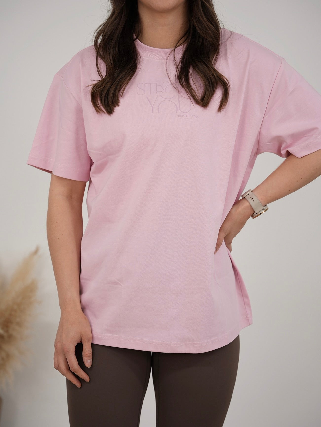 Ladies Oversized ‘Strong You’ Tee Pink