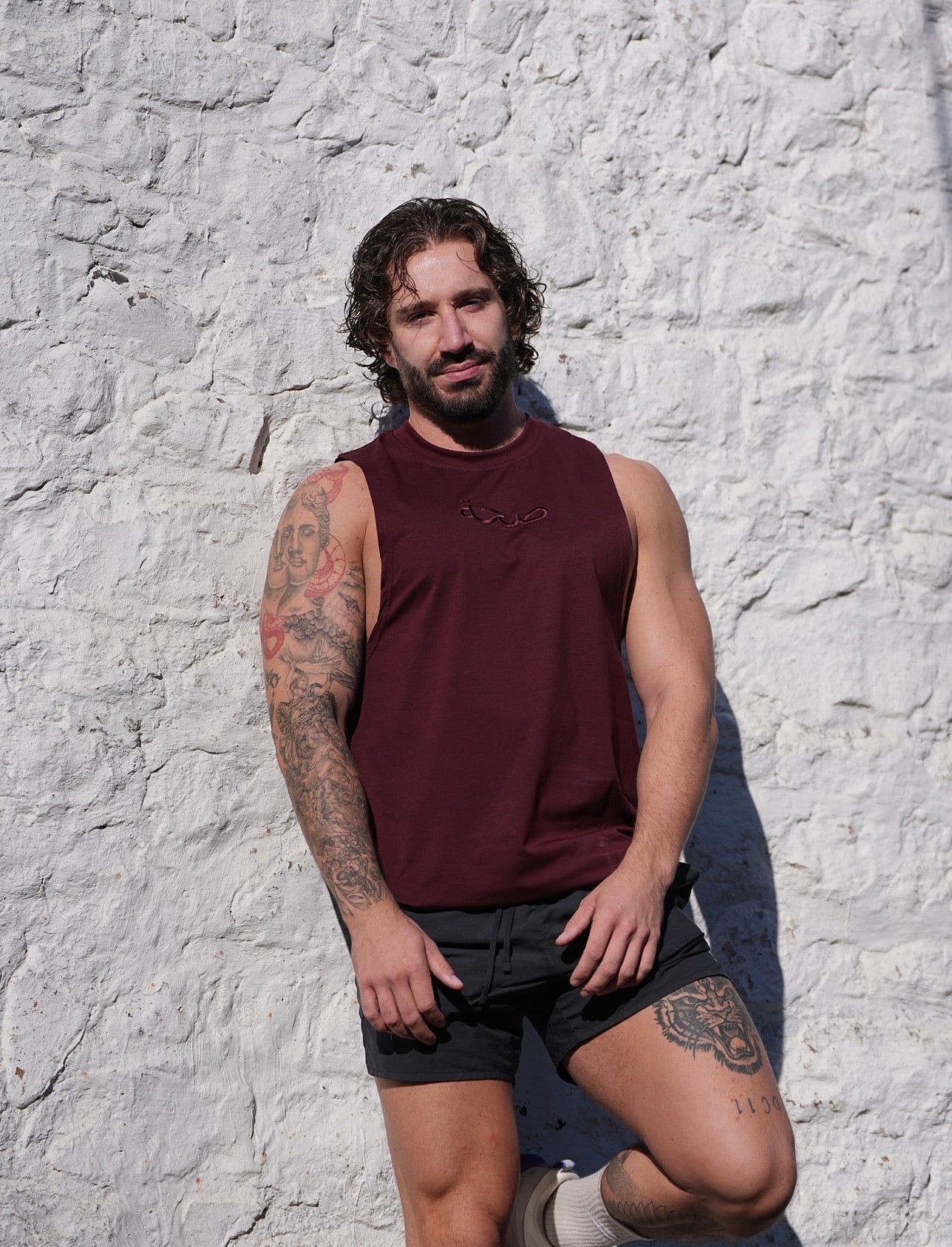 Men's Drop Armhole Vest Burgundy