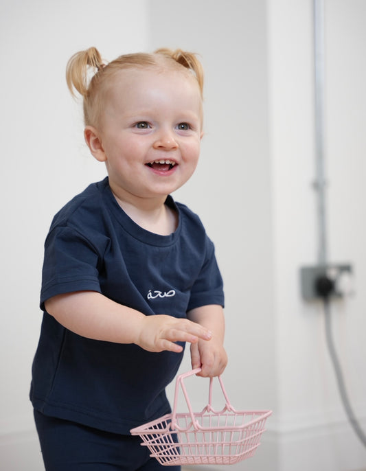 Girls Tshirt and Shorts Coord - Navy
