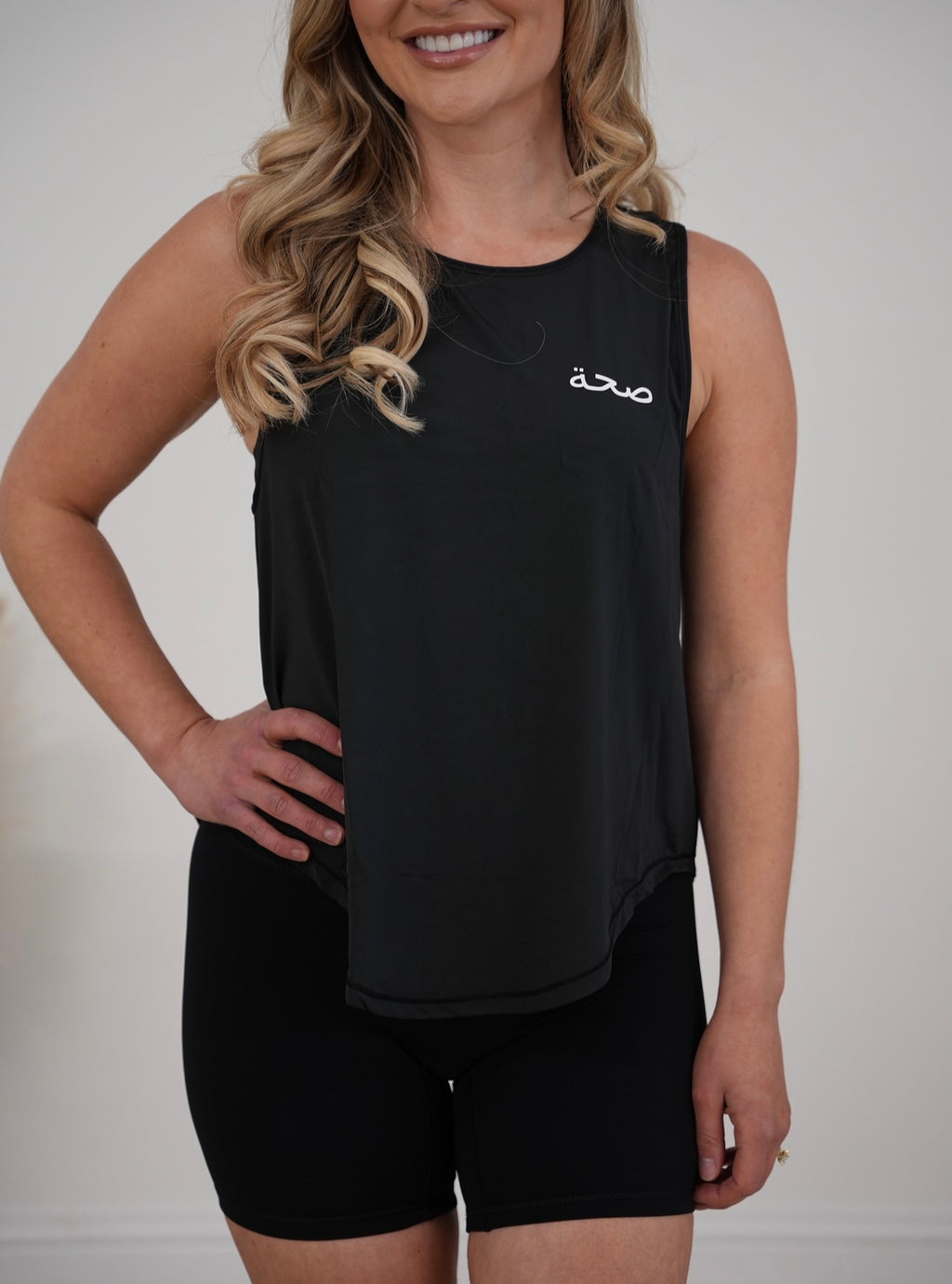 Ladies Flowing Tank Black