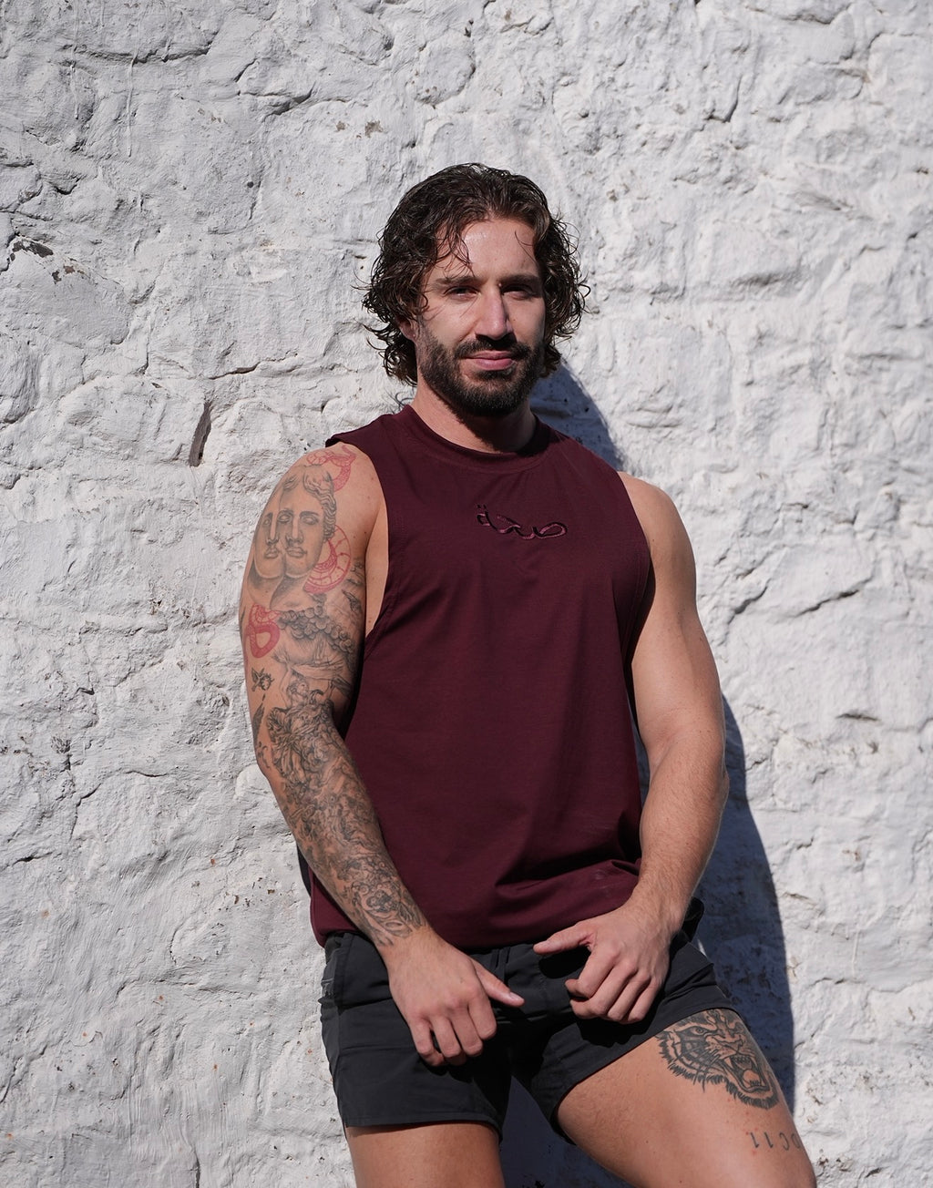 Men's Drop Armhole Vest Burgundy