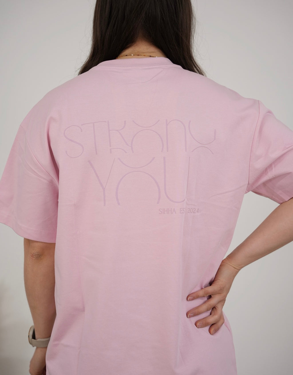 Ladies Oversized ‘Strong You’ Tee Pink