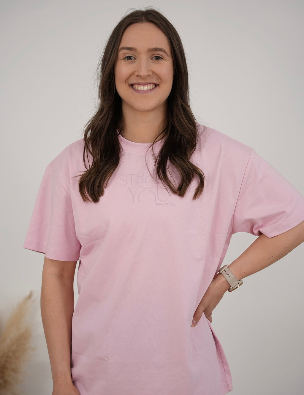 Ladies Oversized ‘Strong You’ Tee Pink